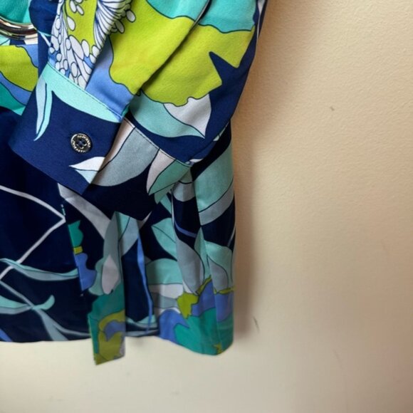 Marciano Wrap Dress Print Chain Rivets Rings Tie Belt Sexy Draped Lightweight M - Picture 6 of 16